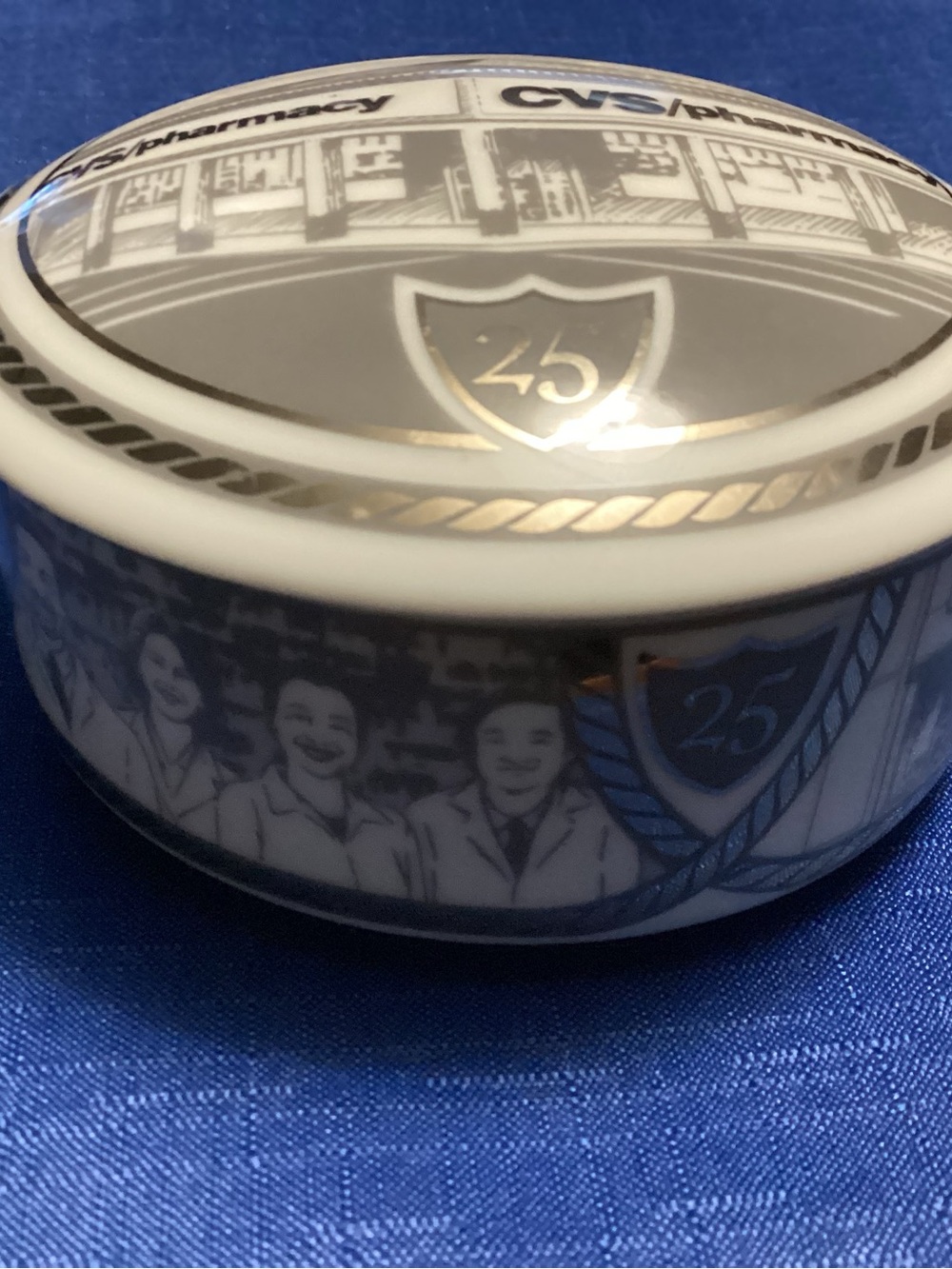 Tiffany & Co. Gray and White and Gold Porcelain Trinket Box Collectable